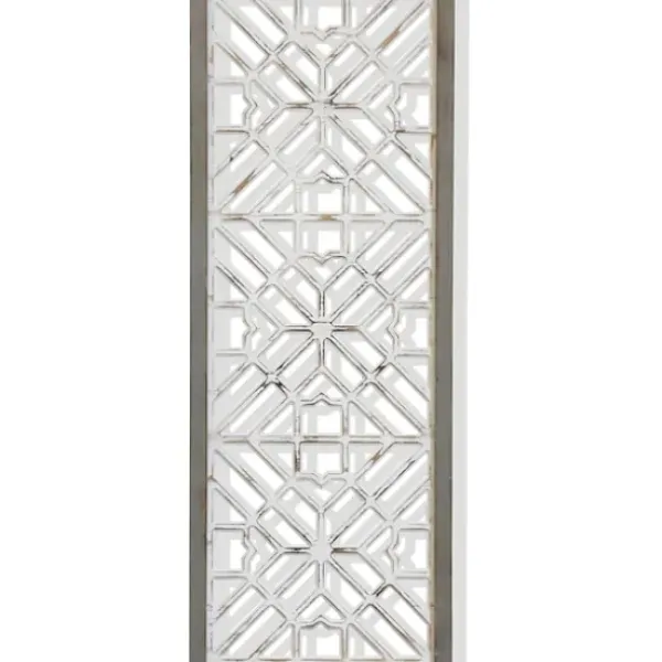 Wall Plaques-Kirkland's Home Whitewashed Wood & Gray Frame Cut Out Wall Plaque White/Gray