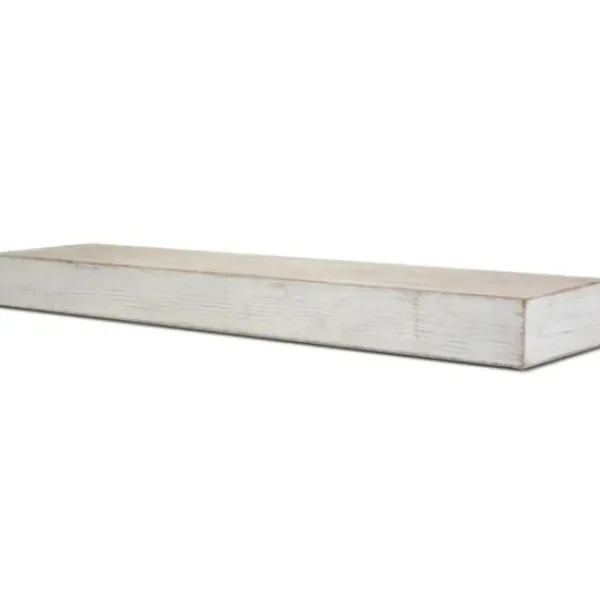 Shelves-Kirkland's Home Whitewashed Wood Floating Shelf, 36 In.