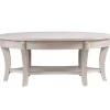 Coffee Tables-Kirkland's Home Whitewashed Wood Oval Coffee Table With Shelf