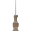 Candle Holders-Kirkland's Home Whitewashed Wood Taper Candle Holder, 9 In. Tan/Brown