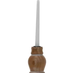 Candle Holders-Kirkland's Home Whitewashed Wood Taper Candle Holder, 5 In. Tan/Brown