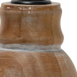 Candle Holders-Kirkland's Home Whitewashed Wood Taper Candle Holder, 5 In. Tan/Brown