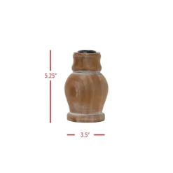 Candle Holders-Kirkland's Home Whitewashed Wood Taper Candle Holder, 5 In. Tan/Brown