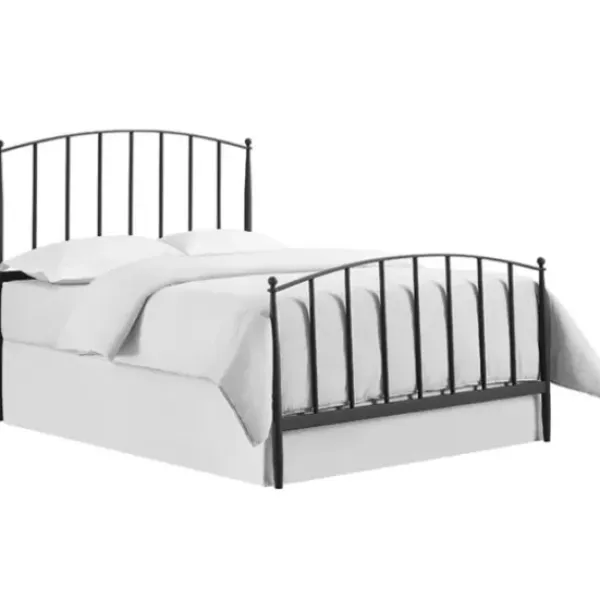 Beds & Headboards-Kirkland's Home Whitley Metal Slat Queen Bed Black