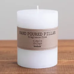 Candles-Kirkland's Home Wide Unscented Pillar Candle, 5 In. White