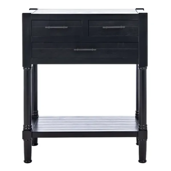 Console Tables-Kirkland's Home Wilbert 3-Drawer Console Table Black