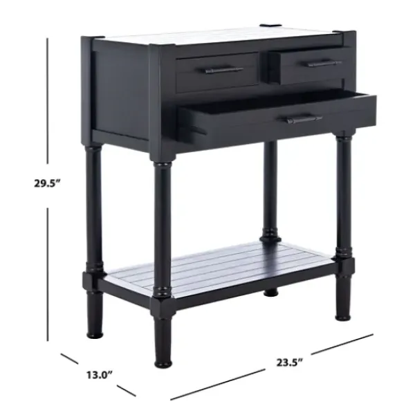 Console Tables-Kirkland's Home Wilbert 3-Drawer Console Table Black
