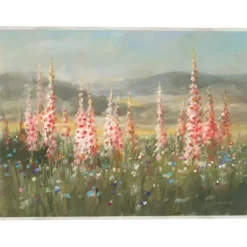 Canvas Art-Kirkland's Home Wild Foxglove Framed Canvas Art Print Pink/Green