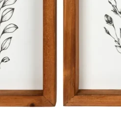 Framed Art-Kirkland's Home Wildflower Stems Framed Art Prints, Set Of 2 White/Black