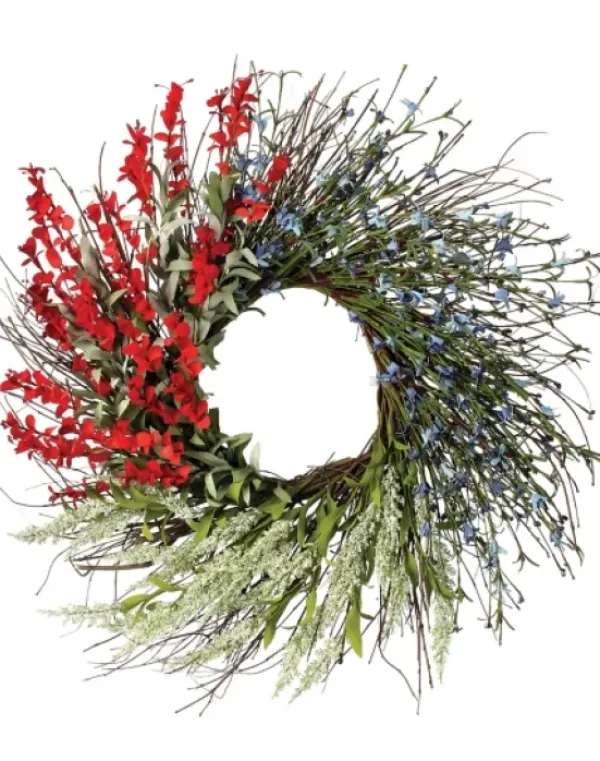 Wreaths-Kirkland's Home Wildflower Wreath Red/White/Blue