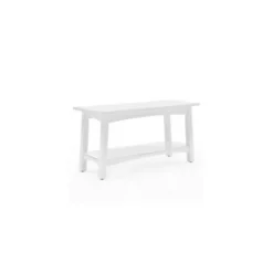 Benches & Ottomans-Kirkland's Home Willis Wooden Lower Shelf Bench White