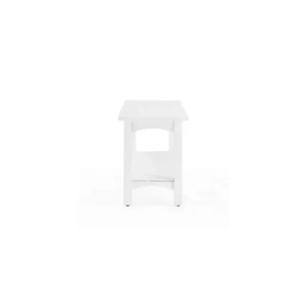 Benches & Ottomans-Kirkland's Home Willis Wooden Lower Shelf Bench White