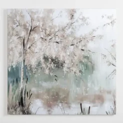Canvas Art-Kirkland's Home Willow Peace Tree Canvas Art Print Gray/White