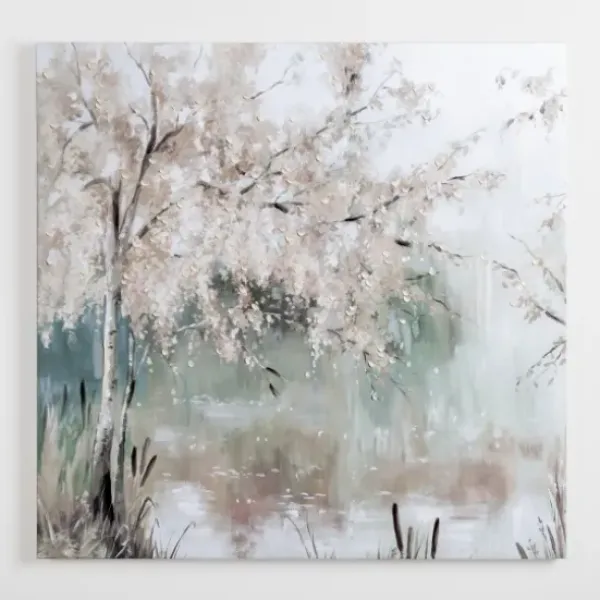 Canvas Art-Kirkland's Home Willow Peace Tree Canvas Art Print Gray/White