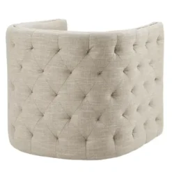 Accent Chairs-Kirkland's Home Wilson Tufted Cream Swivel Accent Chair White