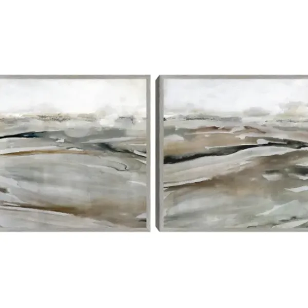 Framed Art-Kirkland's Home Windblown Sands Framed Canvas Art Prints, Set Of 2 Brown/Gray