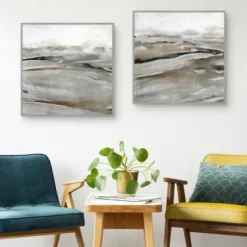 Framed Art-Kirkland's Home Windblown Sands Framed Canvas Art Prints, Set Of 2 Brown/Gray