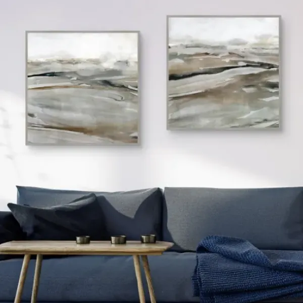 Framed Art-Kirkland's Home Windblown Sands Framed Canvas Art Prints, Set Of 2 Brown/Gray
