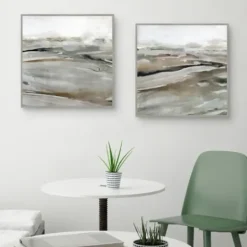Framed Art-Kirkland's Home Windblown Sands Framed Canvas Art Prints, Set Of 2 Brown/Gray
