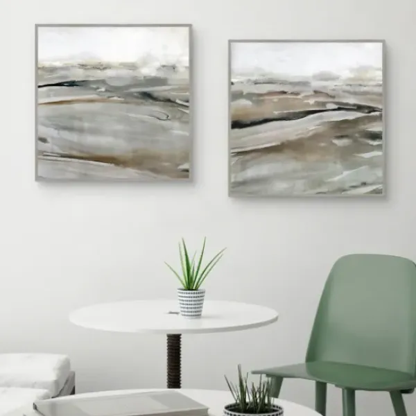 Framed Art-Kirkland's Home Windblown Sands Framed Canvas Art Prints, Set Of 2 Brown/Gray