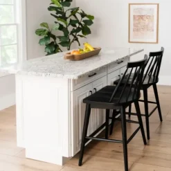 Bar Stools & Counter Height Stools-Kirkland's Home Windsor Counter Stool Black