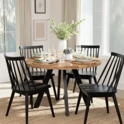 Dining Chairs-Kirkland's Home Windsor Dining Chair Black