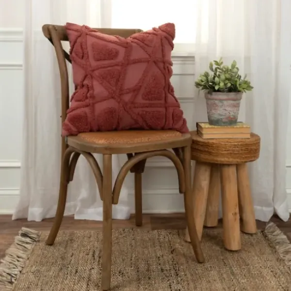 Pillows-Kirkland's Home Wine Geo Tufted Throw Pillow Red