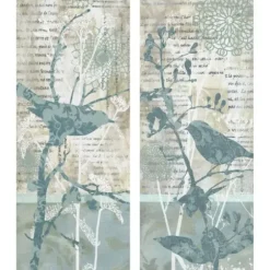 Wall Quotes & Signs-Kirkland's Home Winter Birds I & Ii Canvas Art Prints, Set Of 2 Blue/Green/Tan