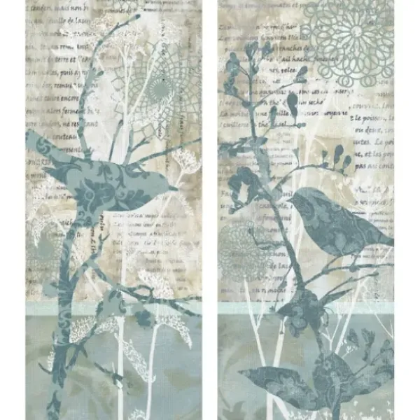 Wall Quotes & Signs-Kirkland's Home Winter Birds I & Ii Canvas Art Prints, Set Of 2 Blue/Green/Tan