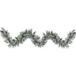 Arrangements & Greenery-Kirkland's Home Wintergreen Flocked Pinecone Garland, 108 In. Green/White