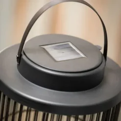Lanterns-Kirkland's Home Wire Lantern With Solar Powered Led Candle Black