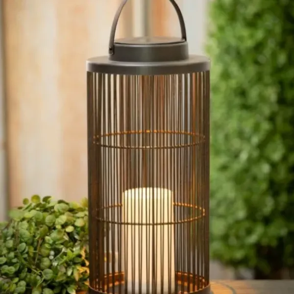 Lanterns-Kirkland's Home Wire Lantern With Solar Powered Led Candle Black