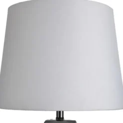Table Lamps-Kirkland's Home Wire-Brushed Silver And Brown Column Table Lamp White