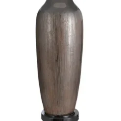 Table Lamps-Kirkland's Home Wire-Brushed Silver And Brown Column Table Lamp White