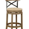 Bar Stools & Counter Height Stools-Kirkland's Home Wirebrushed Wheat Woven Swivel Bar Stool Brown/Tan