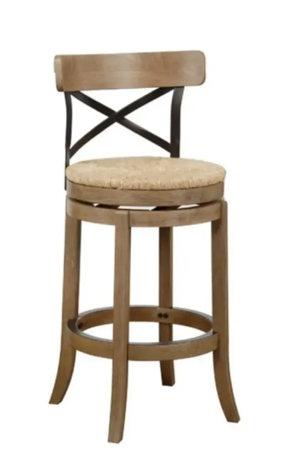 Bar Stools & Counter Height Stools-Kirkland's Home Wirebrushed Wheat Woven Swivel Bar Stool Brown/Tan