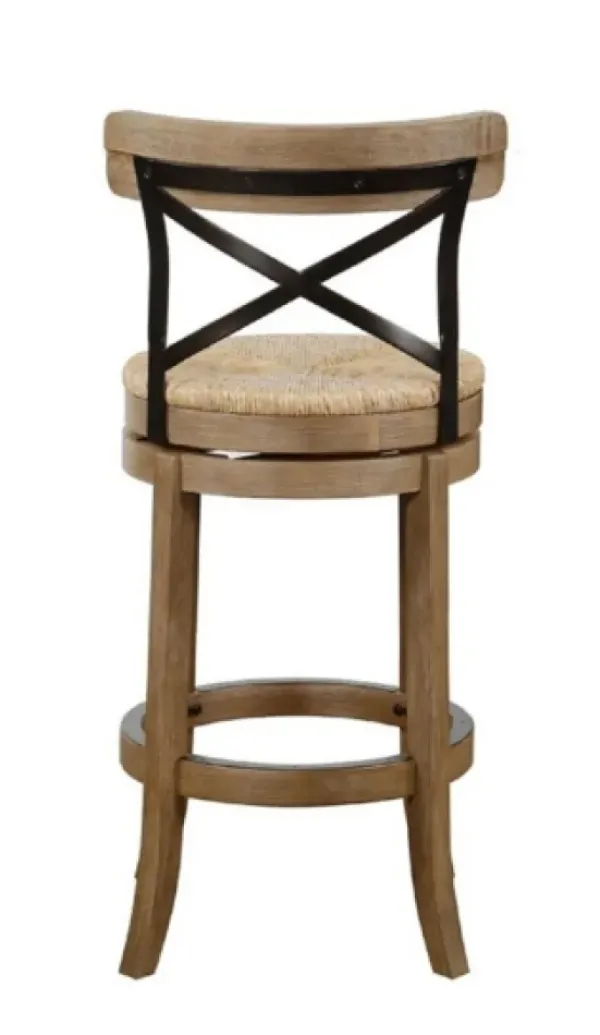 Bar Stools & Counter Height Stools-Kirkland's Home Wirebrushed Wheat Woven Swivel Bar Stool Brown/Tan