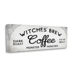 Wall Quotes & Signs-Kirkland's Home Witches Brew Coffee Halloween Canvas Art Print Gray/Black