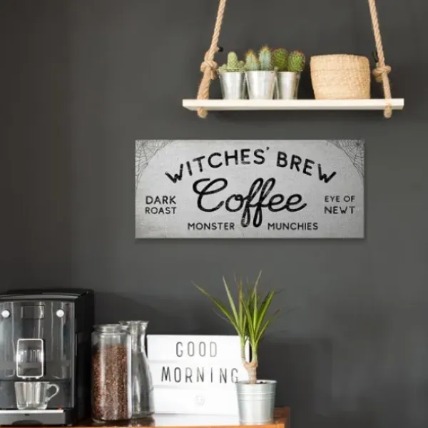 Wall Quotes & Signs-Kirkland's Home Witches Brew Coffee Halloween Canvas Art Print Gray/Black