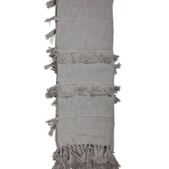 Blankets & Throws-Kirkland's Home With Fringe Rayon Throw Blanket Gray