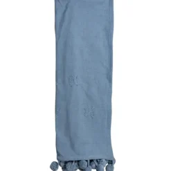 Blankets & Throws-Kirkland's Home With Pom Poms Throw Blanket Blue