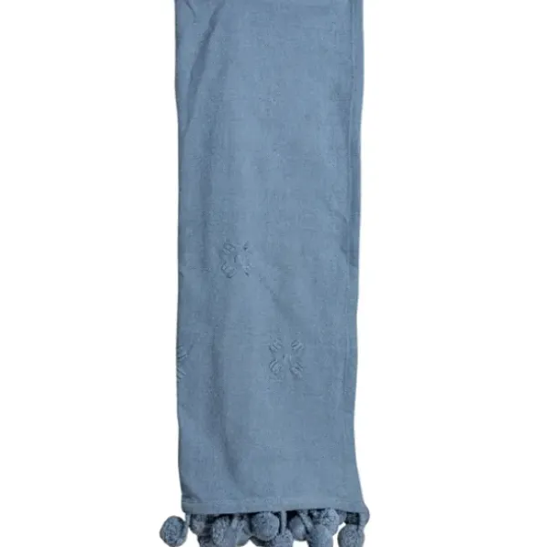 Blankets & Throws-Kirkland's Home With Pom Poms Throw Blanket Blue