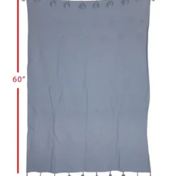 Blankets & Throws-Kirkland's Home With Pom Poms Throw Blanket Blue