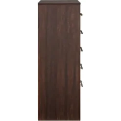 Dressers & Chests-Kirkland's Home Wood & Gold Hardware 5-Drawer Chest Brown