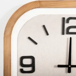Clocks-Kirkland's Home Wood & Linen Rounded Edge Wall Clock