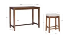 Dining Tables-Kirkland's Home Wood & Upholstered Stools 3-Pc. Dining Set Brown