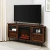 Tv Stands & Media Consoles-Kirkland's Home Wood Alcove Doors Led Fireplace Media Cabinet Brown