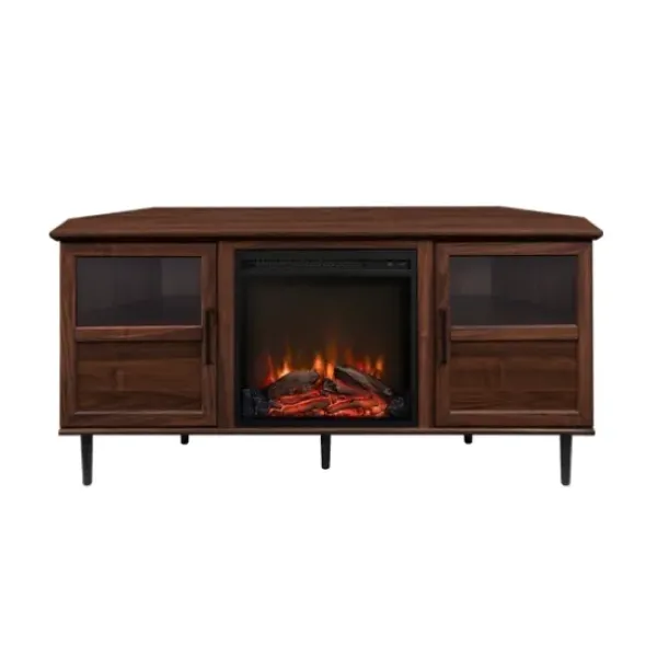 Tv Stands & Media Consoles-Kirkland's Home Wood Alcove Doors Led Fireplace Media Cabinet Brown