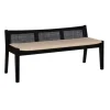 Benches & Ottomans-Kirkland's Home Wood And Cane Upholstered Bench Black