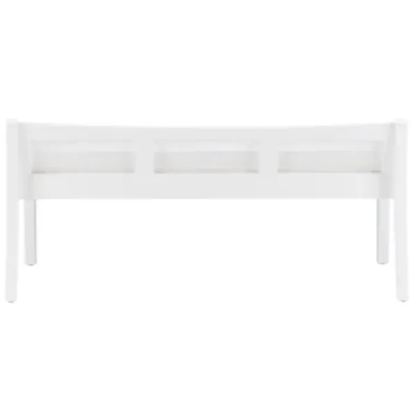 Benches & Ottomans-Kirkland's Home Wood And Cane Upholstered Bench White